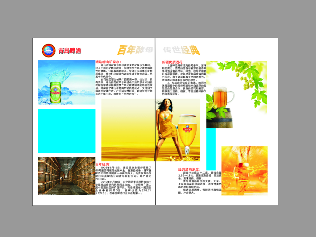 青島啤酒畫冊(cè) 八頁(yè)之間，品味百年醇香